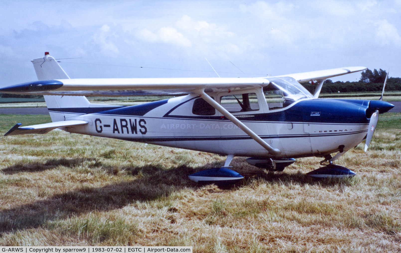 G-ARWS, 1962 Cessna 175C Skylark C/N 17557102, PFA Rally Cranfield 1983.Original paint scheme