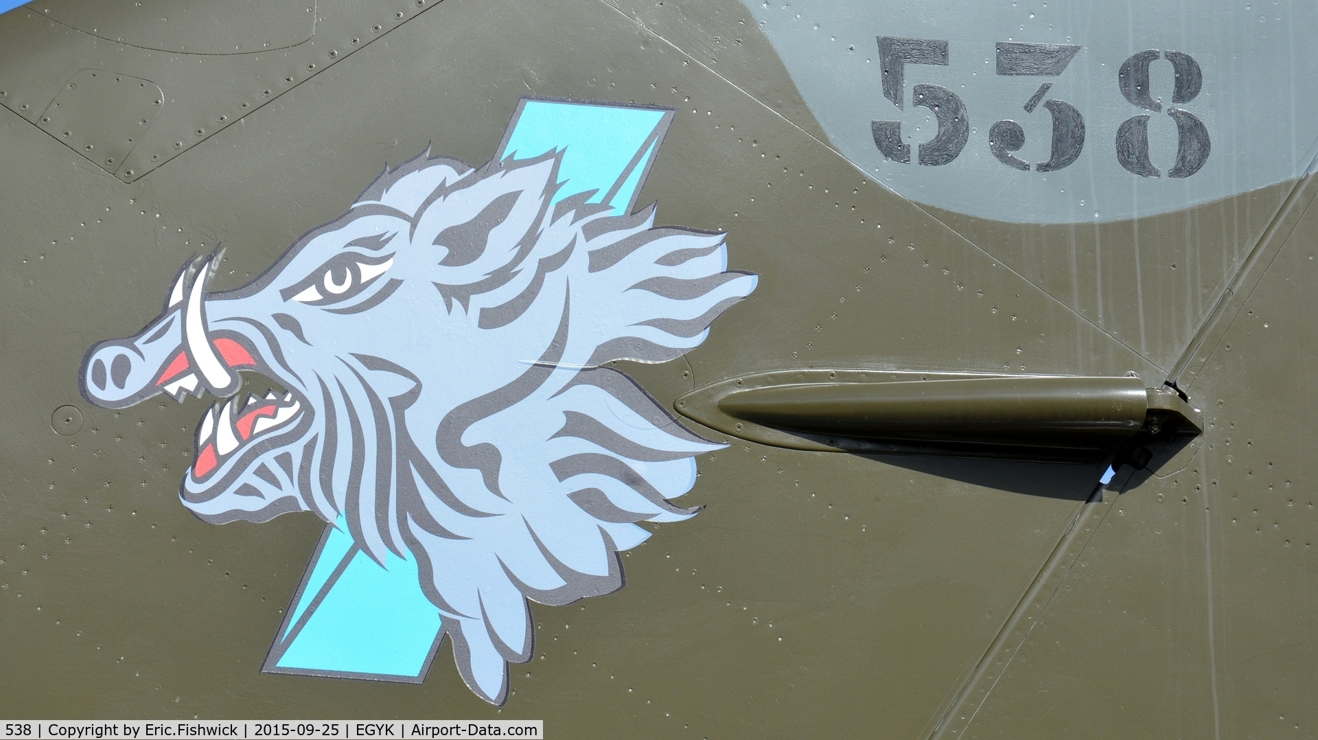 538, Dassault Mirage IIIE C/N 538, 4. Artwork - IIIE 538 at Yorkshire Air Museum, Sept. 2015