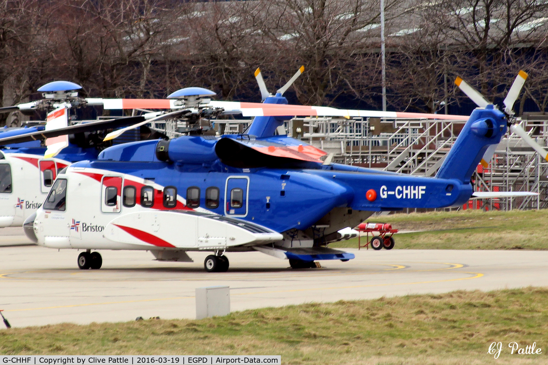 G-CHHF, 2011 Sikorsky S-92A C/N 920158, Parked up at Aberdeen EGPD