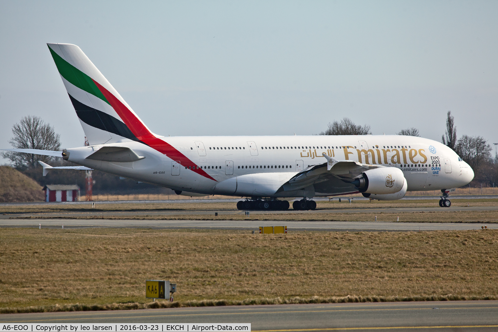 A6-EOO, 2015 Airbus A380-861 C/N 0190, Copenhagen 23.3.16