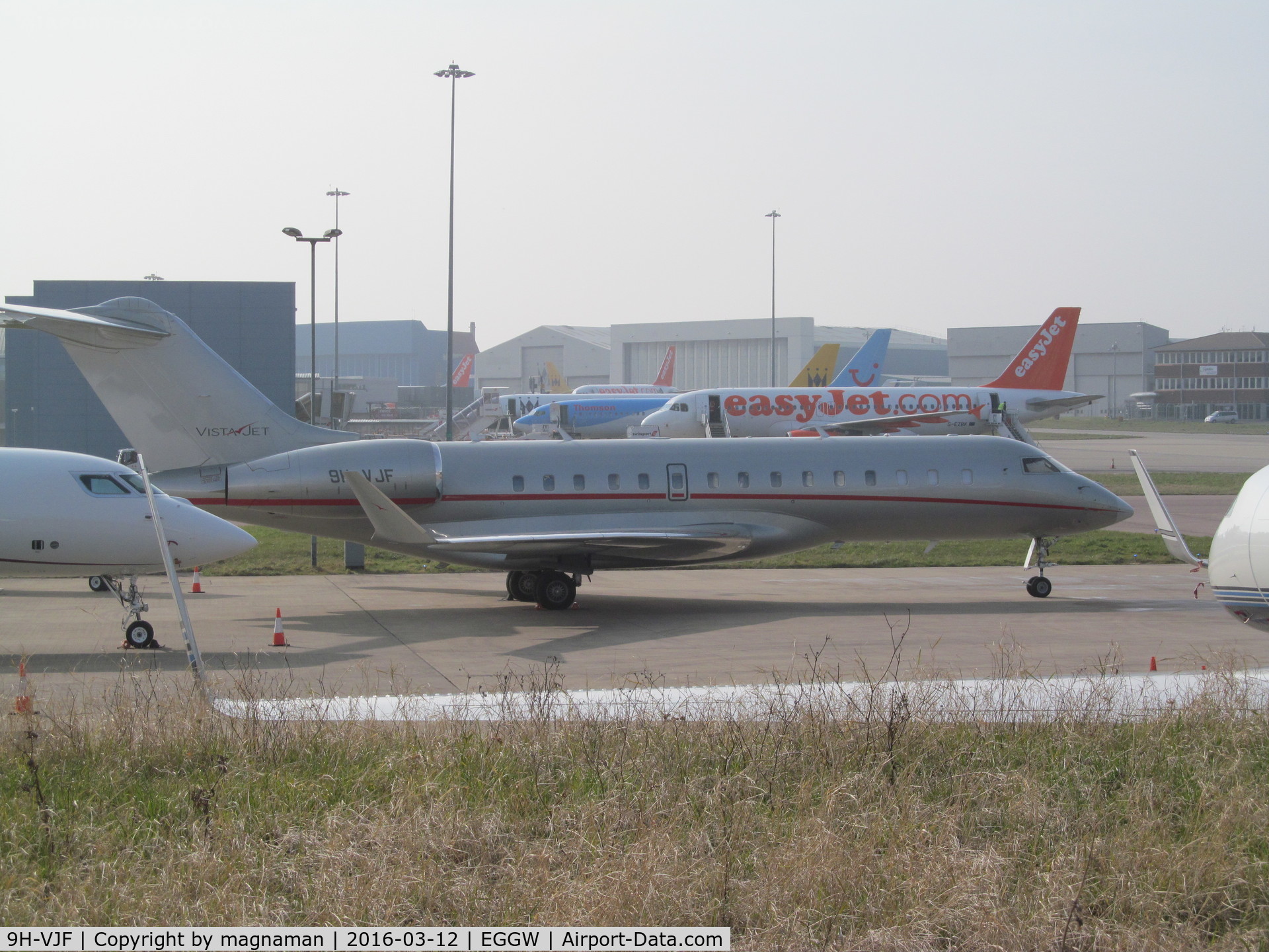 9H-VJF, 2012 Bombardier BD-700-1A10 Global 6000 C/N 9503, vistajet at luton