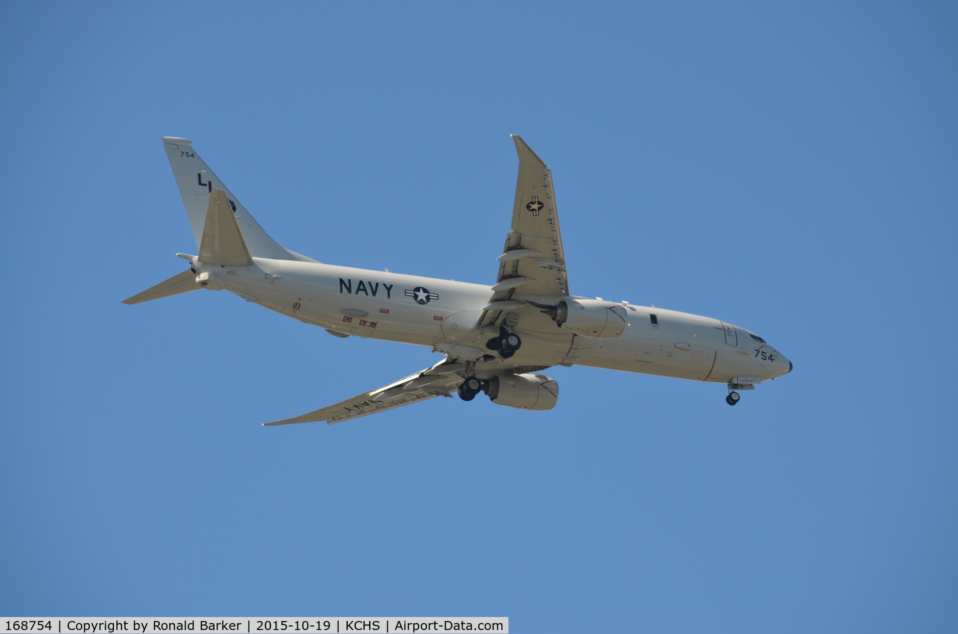 168754, 2013 Boeing P-8A Poseidon C/N 42250, Landing approach Charleston AFB