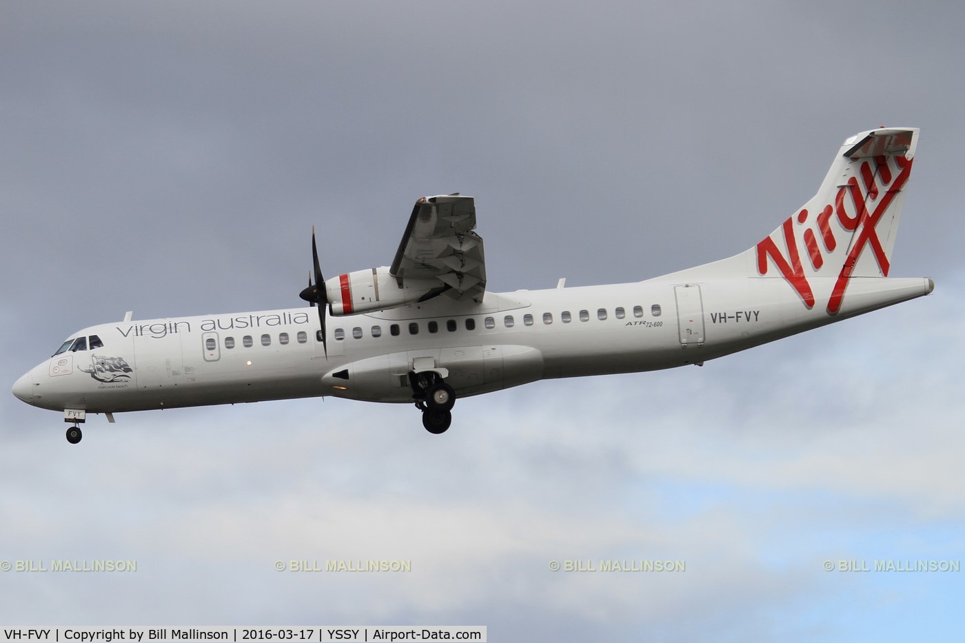 VH-FVY, 2013 ATR 72-600 (72-212A) C/N 1073, finals to 16R