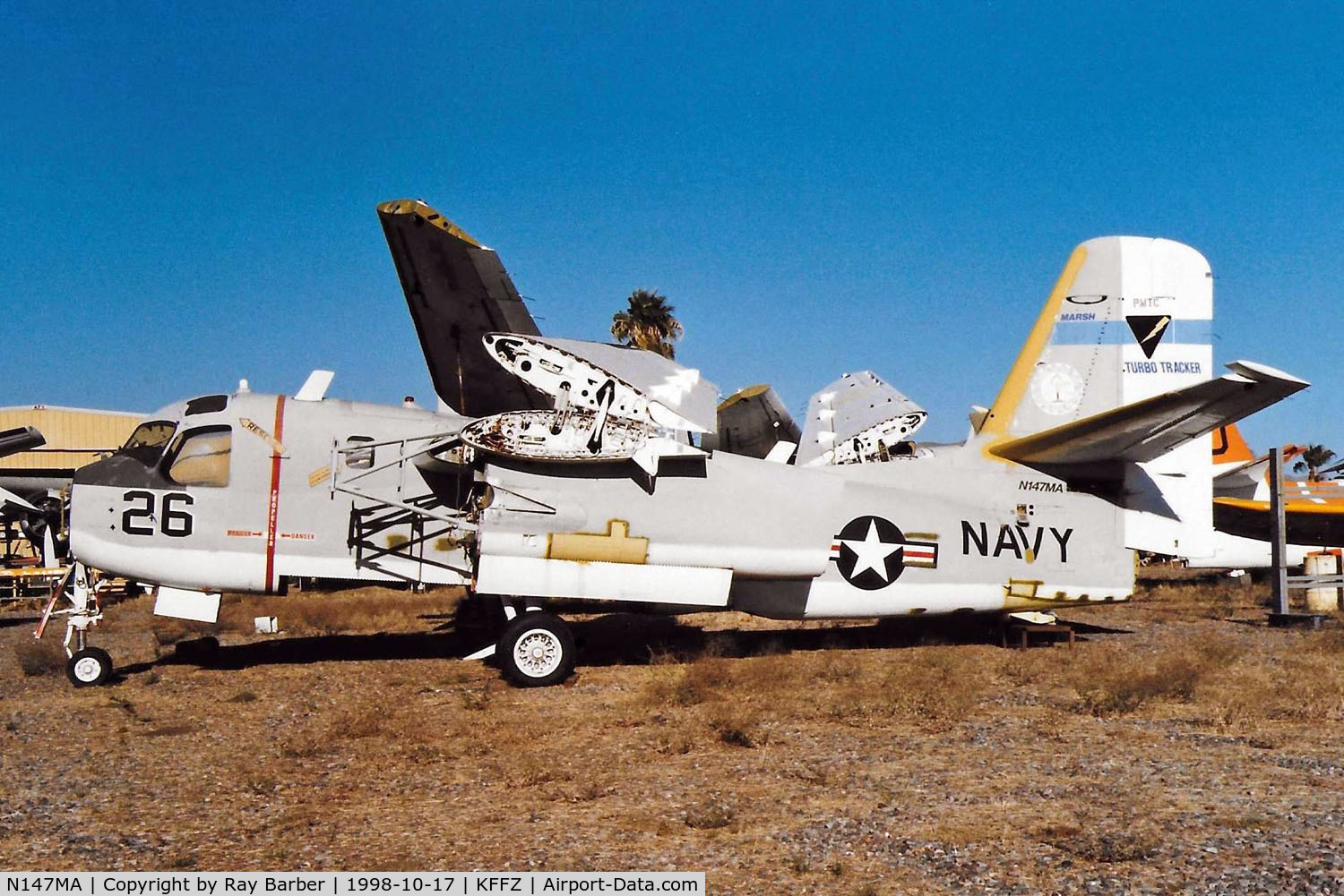 N147MA, 1959 Grumman S2F-3 Tracker C/N 147531, Grumman S-2 F-3AT Turbo Tracker [1-C] Mesa-Falcon Field~N 17/10/1998