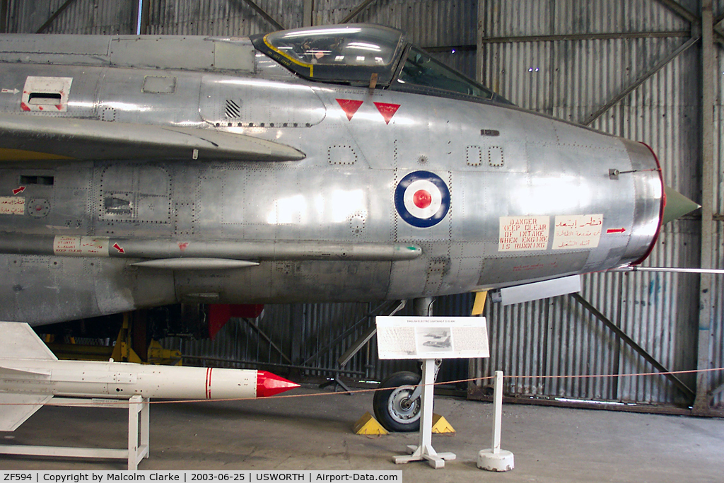 ZF594, English Electric Lightning F.53 C/N 95303, English Electric Lightning F53 at the NE Aircraft Museum, Usworth, UK in 2004.