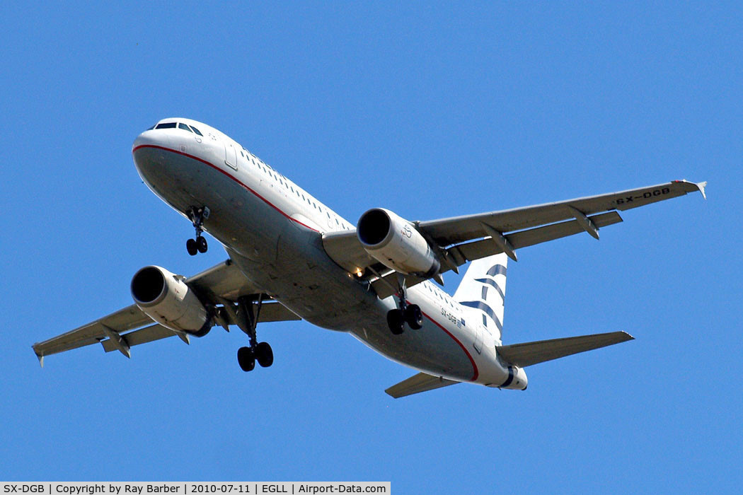 SX-DGB, 2009 Airbus A320-232 C/N 4165, Airbus A320-232 [4165] (Aegean Airlines) Home~G 11/07/2010. On approach 27R.
