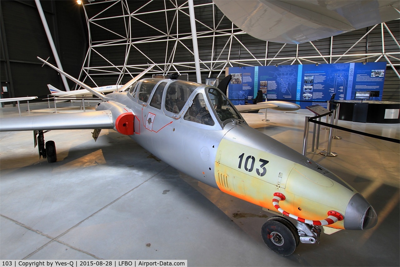 103, Fouga CM-170R Magister C/N 103, Fouga CM-170R Magister, preserved at Aeroscopia museum, Toulouse-Blagnac