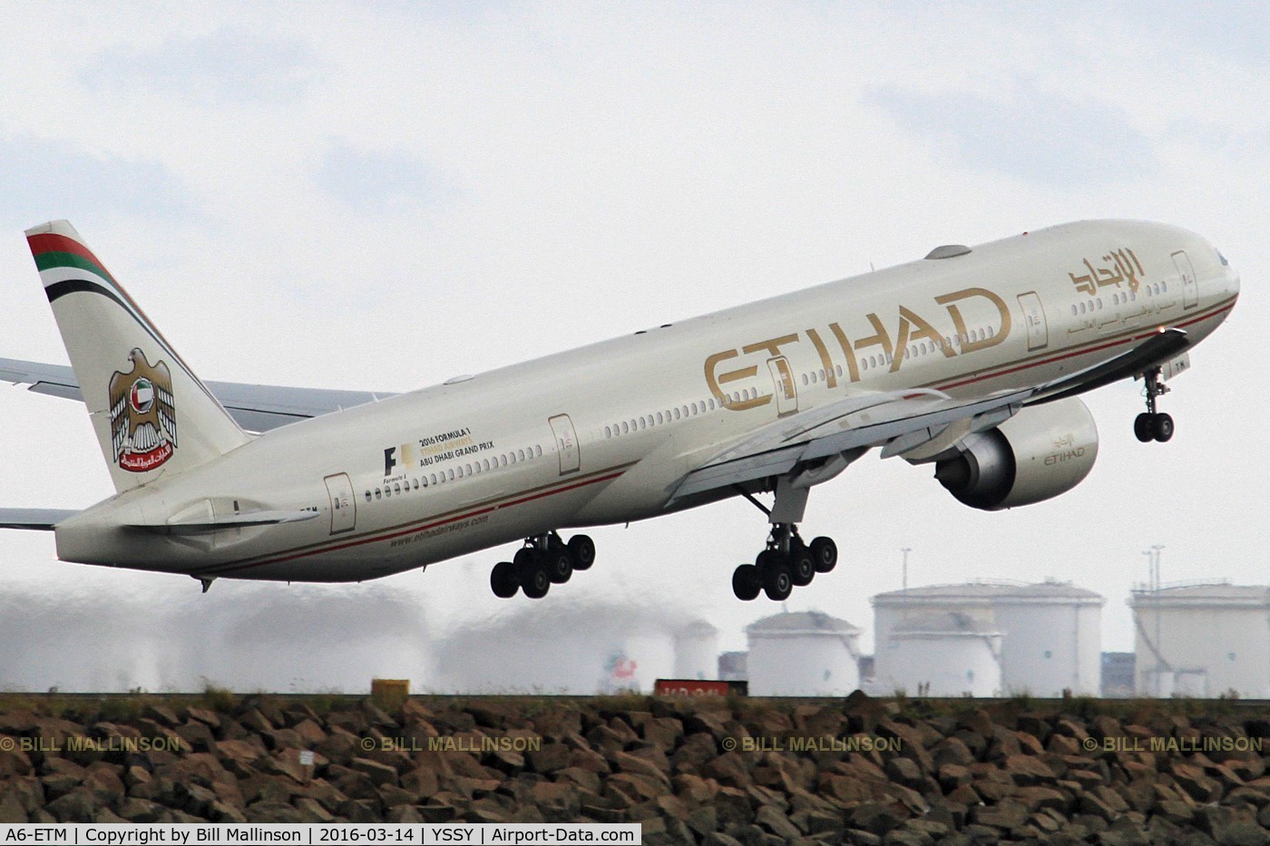 A6-ETM, 2012 Boeing 777-3FX/ER C/N 39688, rotating from 16R