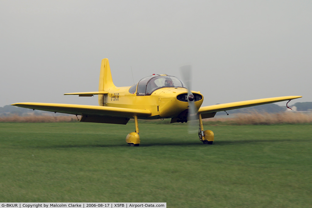 G-BKUR, 1959 Piel CP-301A Emeraude C/N 280, Piel CP-301A Emeraude takes off from Fishburn Airfield, August 2006.