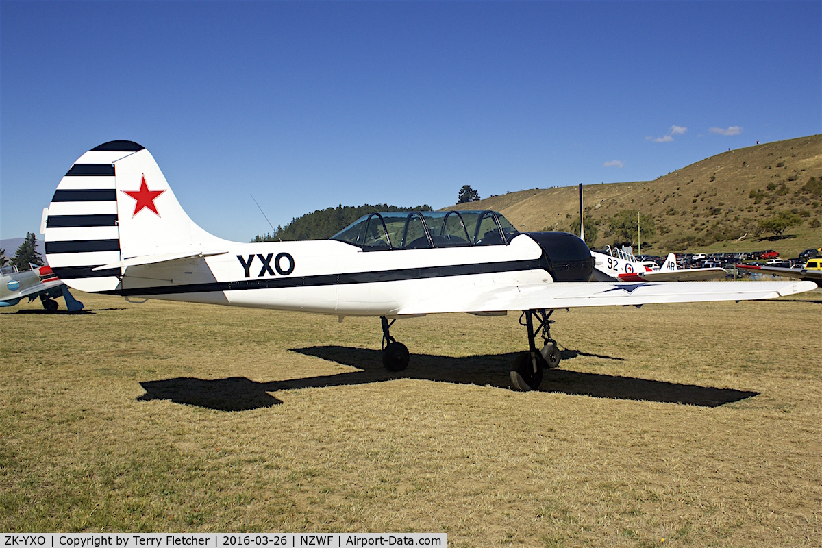 ZK-YXO, Yakovlev Yak-52 C/N 877413, At 2016 Warbirds Over Wanaka Airshow , Otago , New Zealand