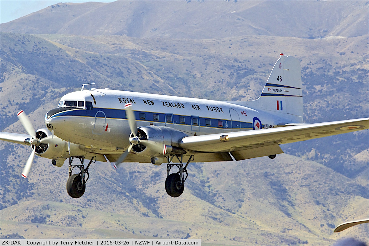 ZK-DAK, 1944 Douglas DC3C-S1C3G (C-47B) C/N 15035, At 2016 Warbirds Over Wanaka Airshow , Otago , New Zealand