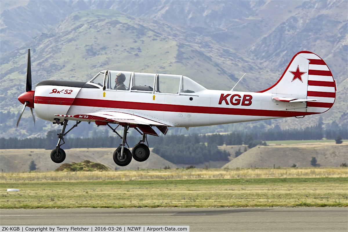 ZK-KGB, Yakovlev Yak-52 C/N 866909, At 2016 Warbirds Over Wanaka Airshow , Otago , New Zealand