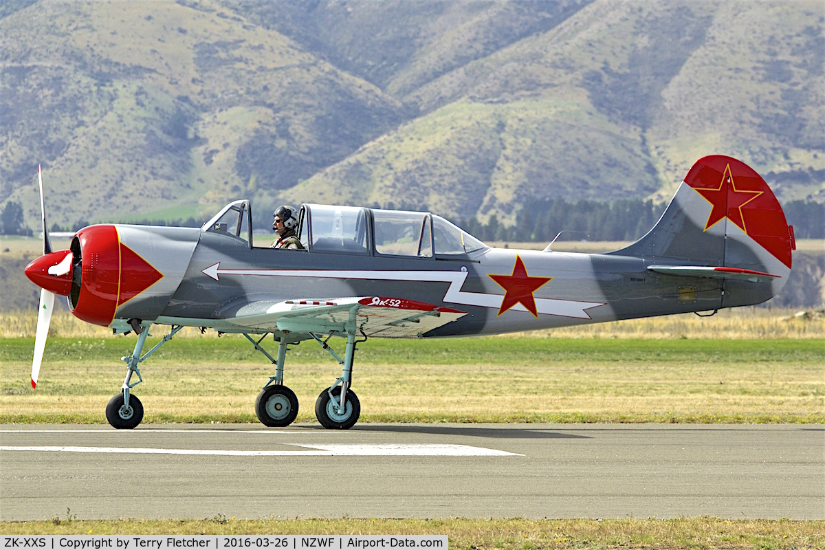 ZK-XXS, 1989 Bacau Yak-52 C/N 8910001, At 2016 Warbirds Over Wanaka Airshow , Otago , New Zealand