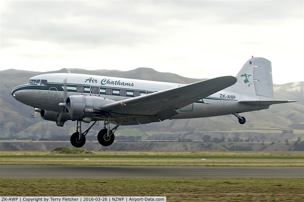 ZK-AWP, 1945 Douglas DC-3 (C-47B-30-DK) C/N 33135, At 2016 Warbirds Over Wanaka Airshow , Otago , New Zealand