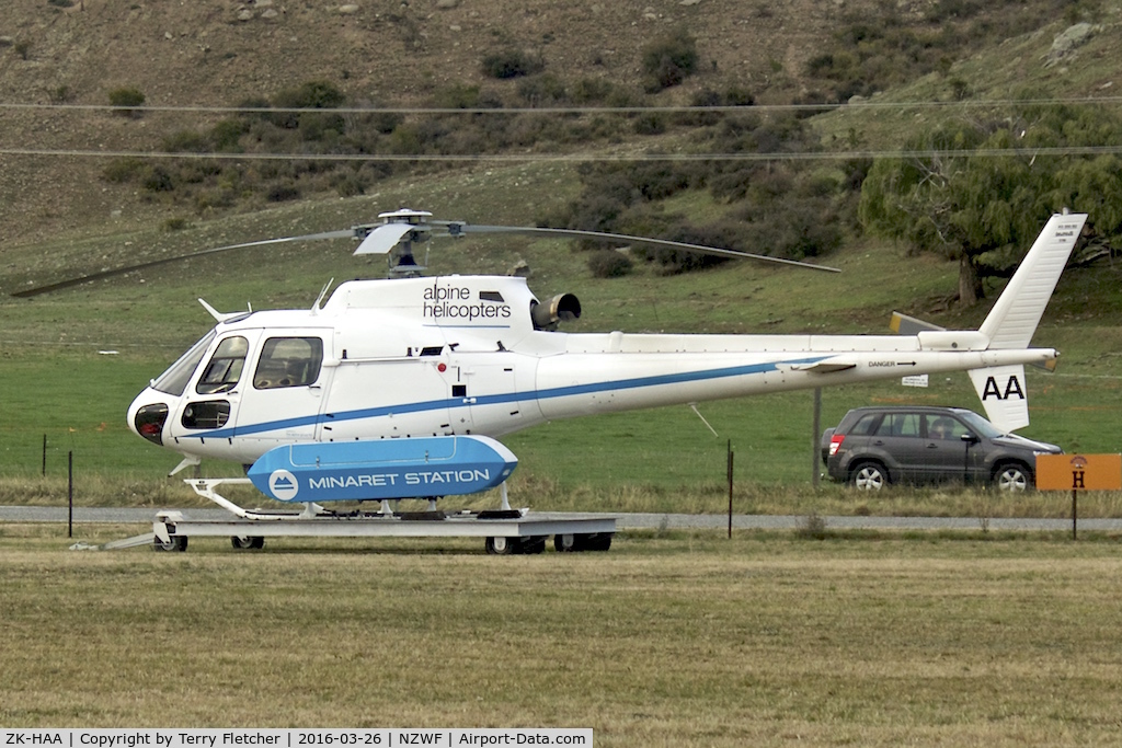 ZK-HAA, Eurocopter AS-350B-2 Ecureuil Ecureuil C/N 3700, At Wanaka