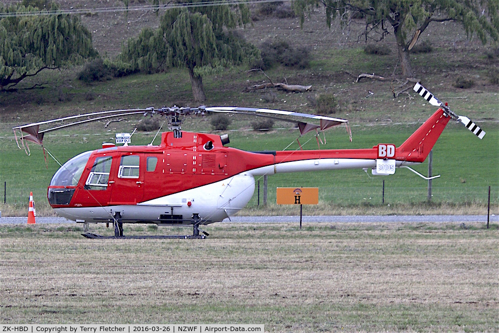 ZK-HBD, 1991 MBB Bo-105S C/N S-851, At Wanaka