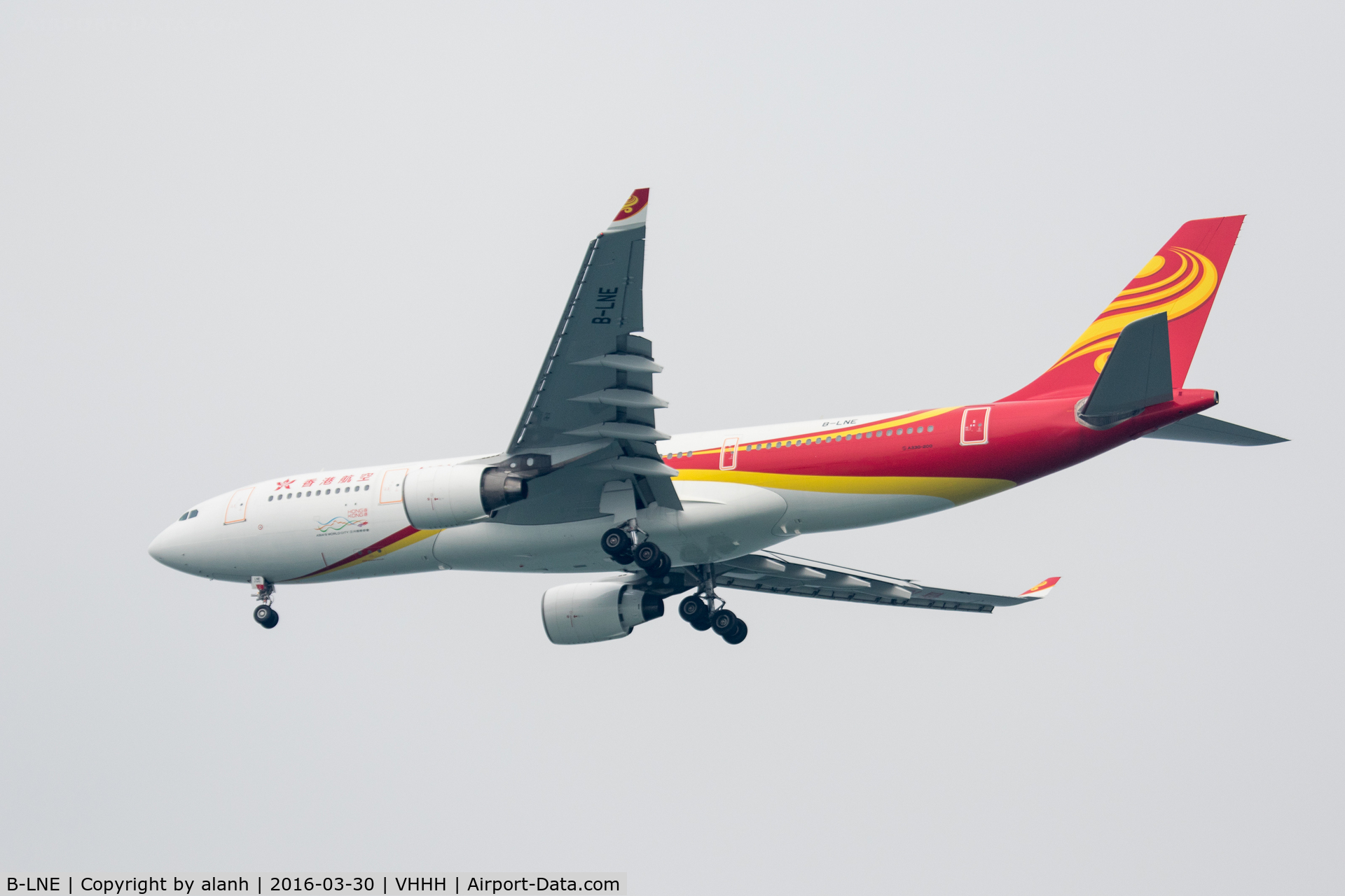 B-LNE, 2010 Airbus A330-223 C/N 1039, On finals for Hong Kong, inbound from Shanghai