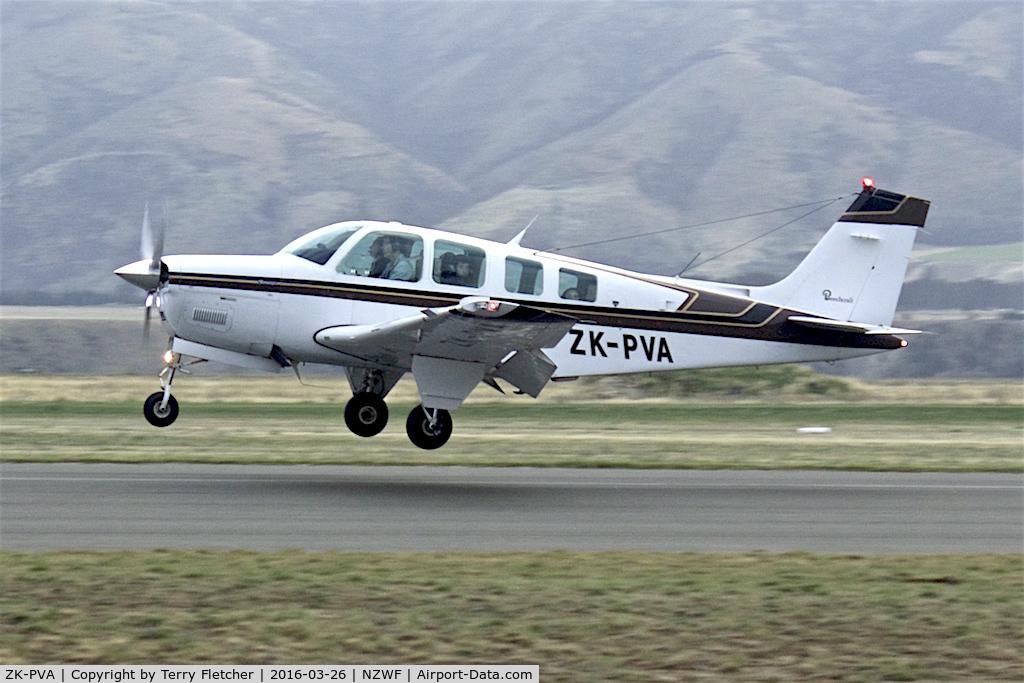 ZK-PVA, 1989 Beech A36 Bonanza 36 C/N E-2490, At Wanaka