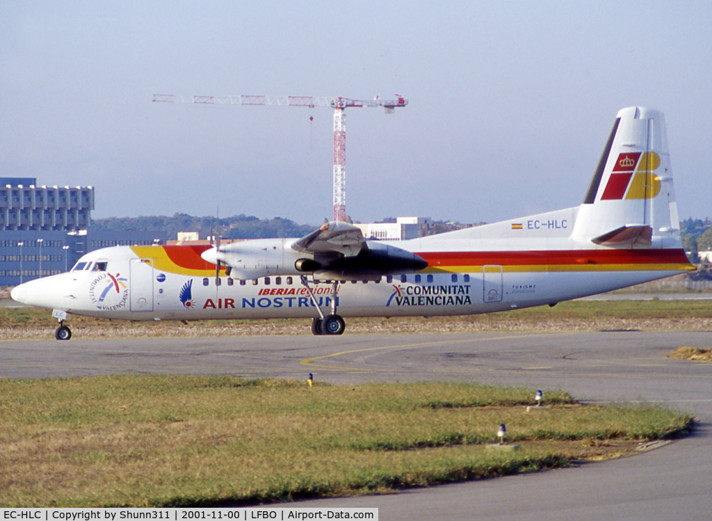 EC-HLC, 1988 Fokker 50 C/N 20137, Taxiing holding point rwy 33R