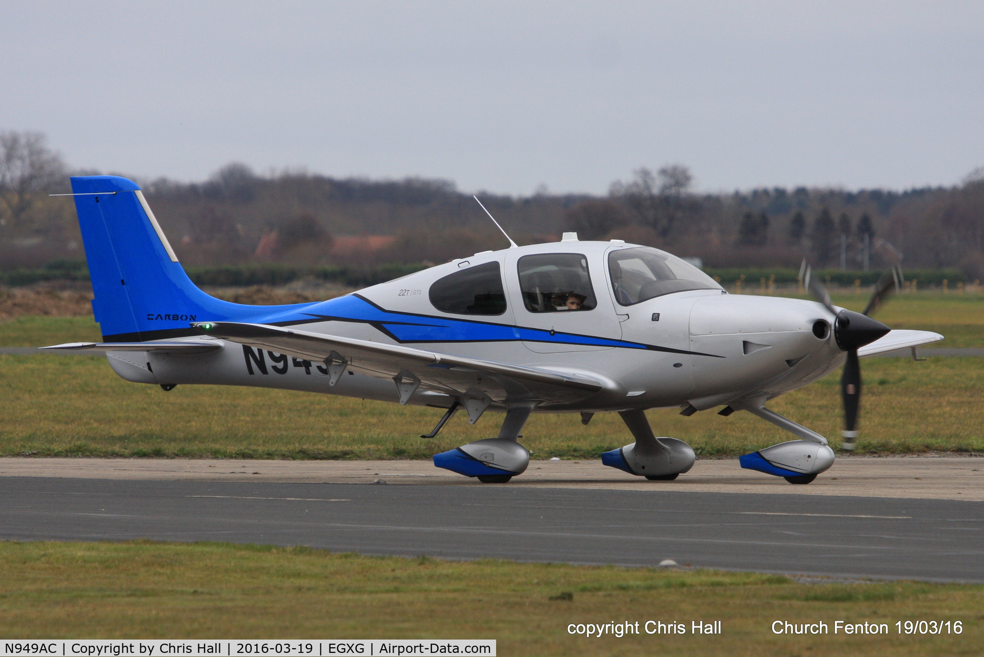 N949AC, 2014 Cirrus SR22T C/N 0833, at the Church Fenton fly in