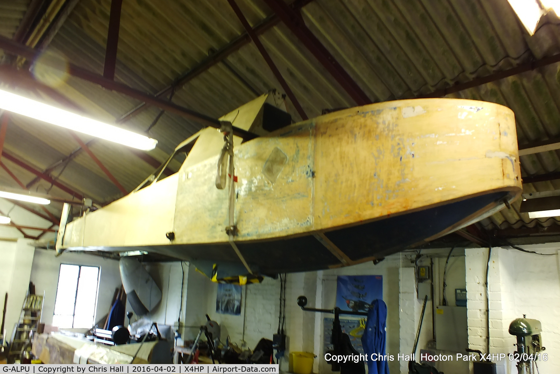 G-ALPU, Slingsby T-7 Kirby Cadet C/N RT12, awaiting restoration & preservation at Hooton Park