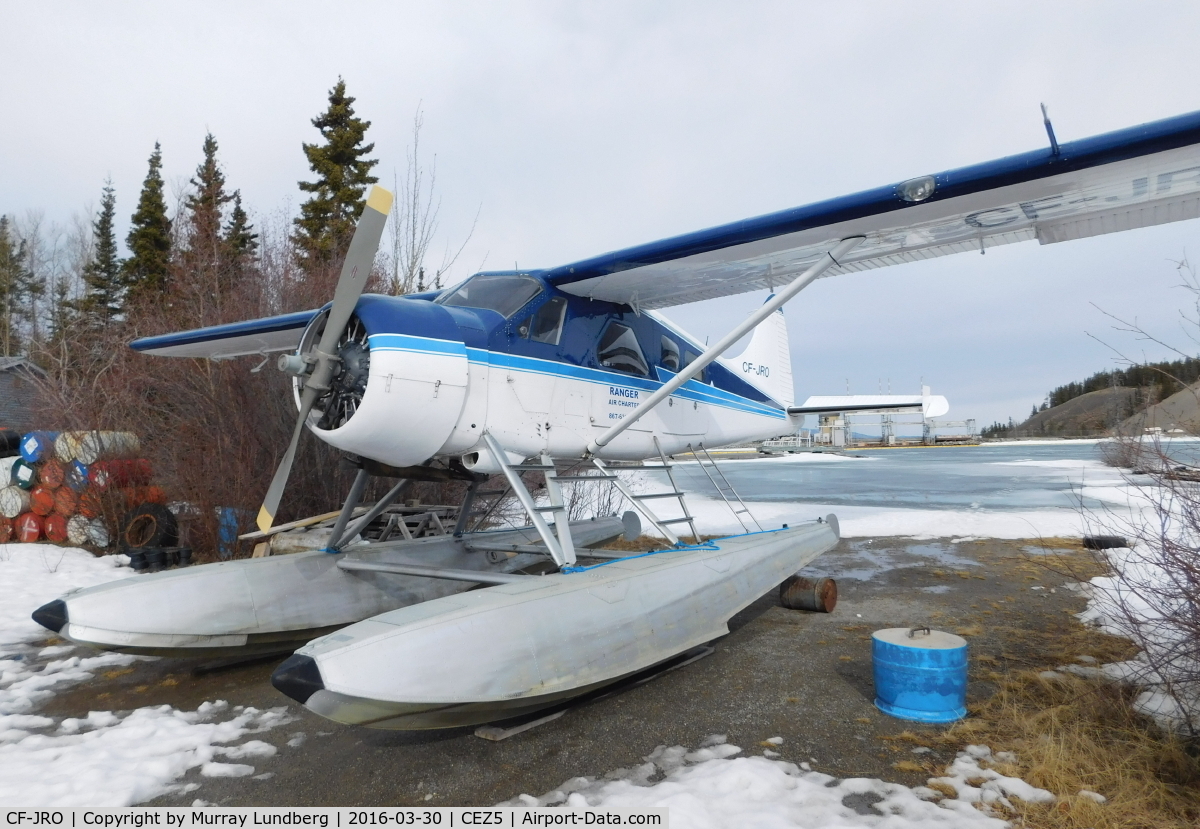 CF-JRO, 1955 De Havilland Canada DHC-2 MK. I C/N 1108, In winter storage at Schwatka Lake float base (CEZ5), Whitehorse, Yukon.