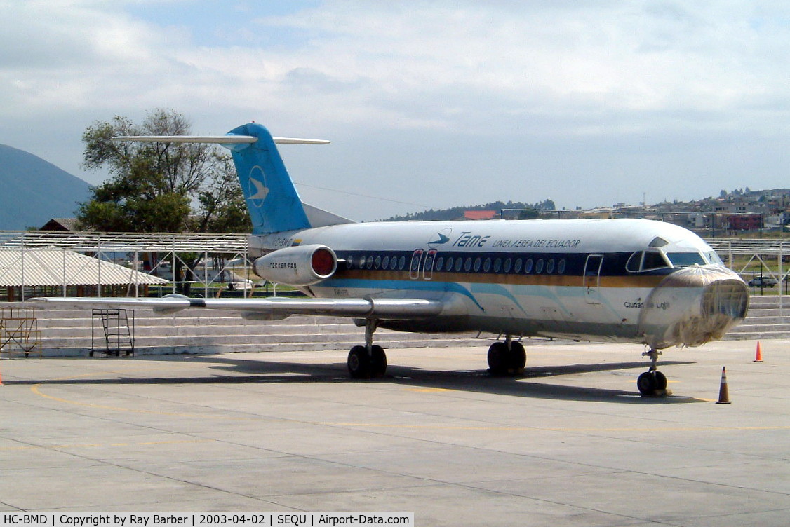HC-BMD, 1984 Fokker F-28-4000 Fellowship C/N 11220, Fokker F-28-4000 Fellowship [11220] (TAME) Quito-Mariscal Sucre Int'l~HC 02/04/2003