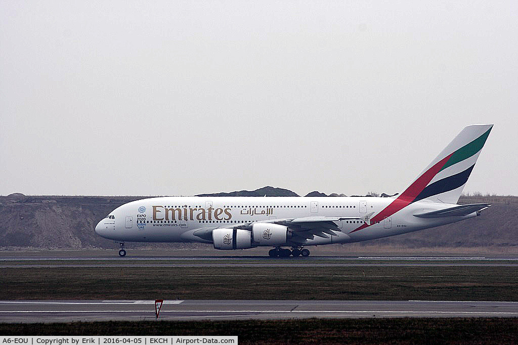 A6-EOU, 2015 Airbus A380-861 C/N 205, A6-EOU just arrived rw 04R