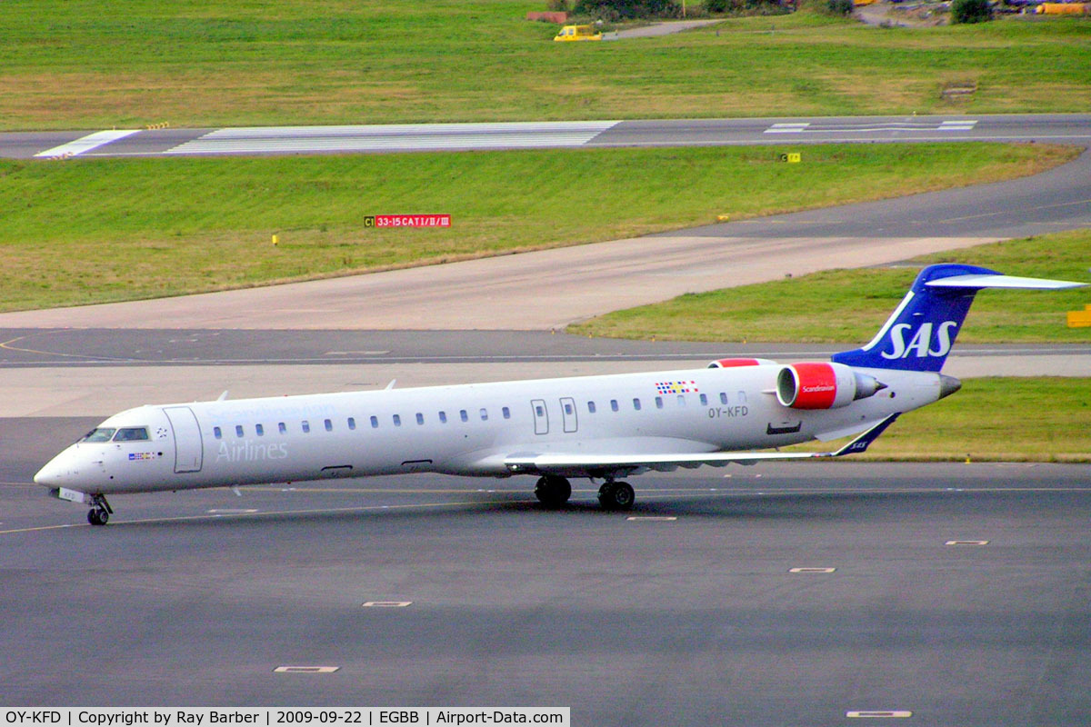 OY-KFD, 2009 Bombardier CRJ-900 (CL-600-2D24) C/N 15221, Canadair CRJ-900 [15221] (SAS Scandinavian Airlines) Birmingham Int'l~G 22/09/2009