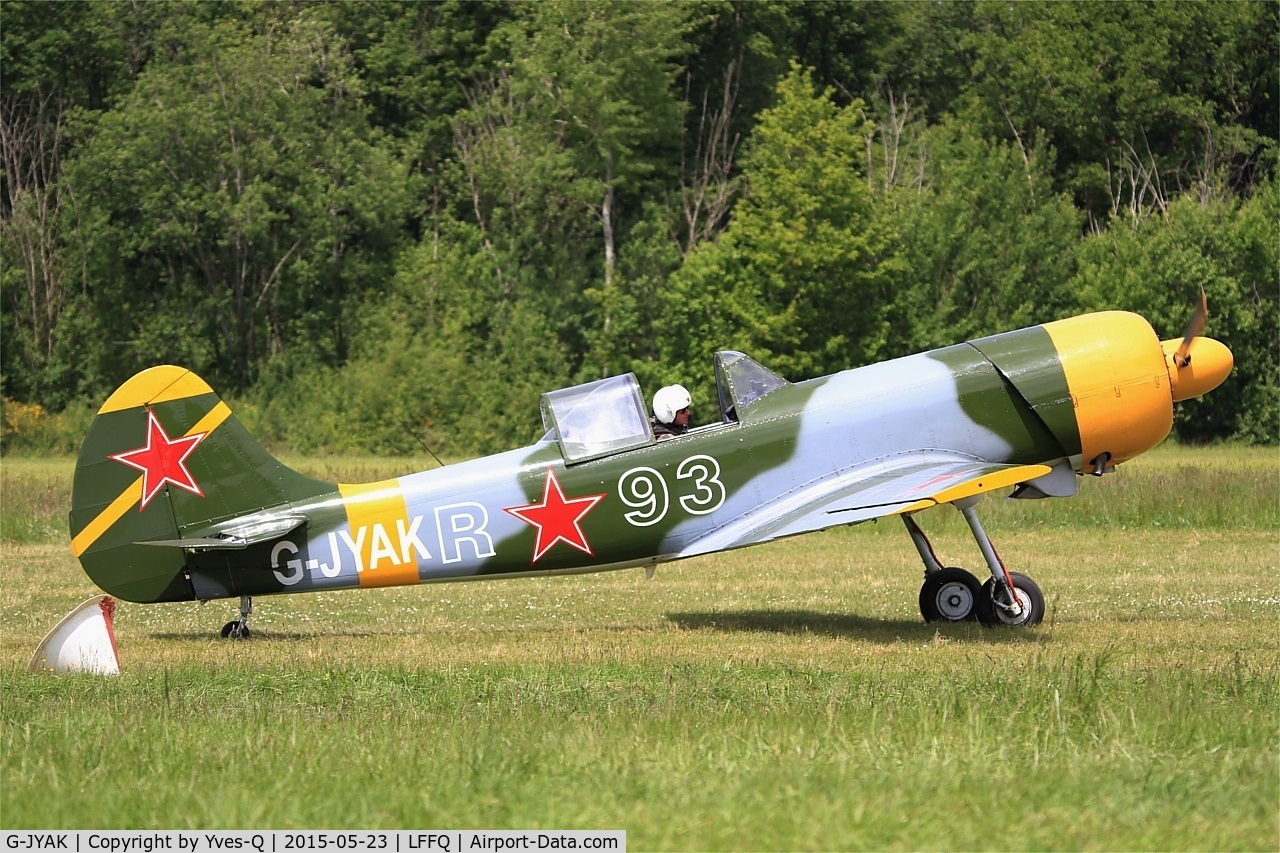 G-JYAK, 1985 Yakovlev Yak-50 C/N 853001, Yakovlev Yak-50, Taxiing to parking area, La Ferté-Alais airfield (LFFQ) Airshow 2015