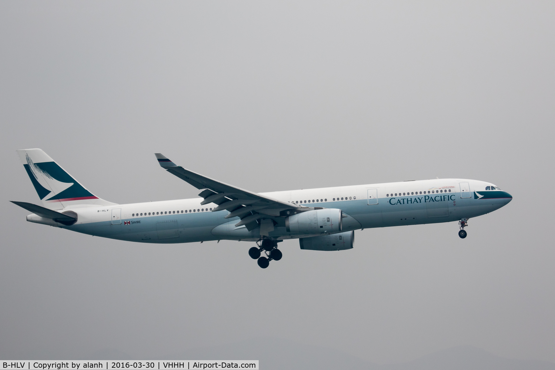 B-HLV, 2003 Airbus A330-343 C/N 548, On finals for Hong Kong, inbound from Singapore Changi