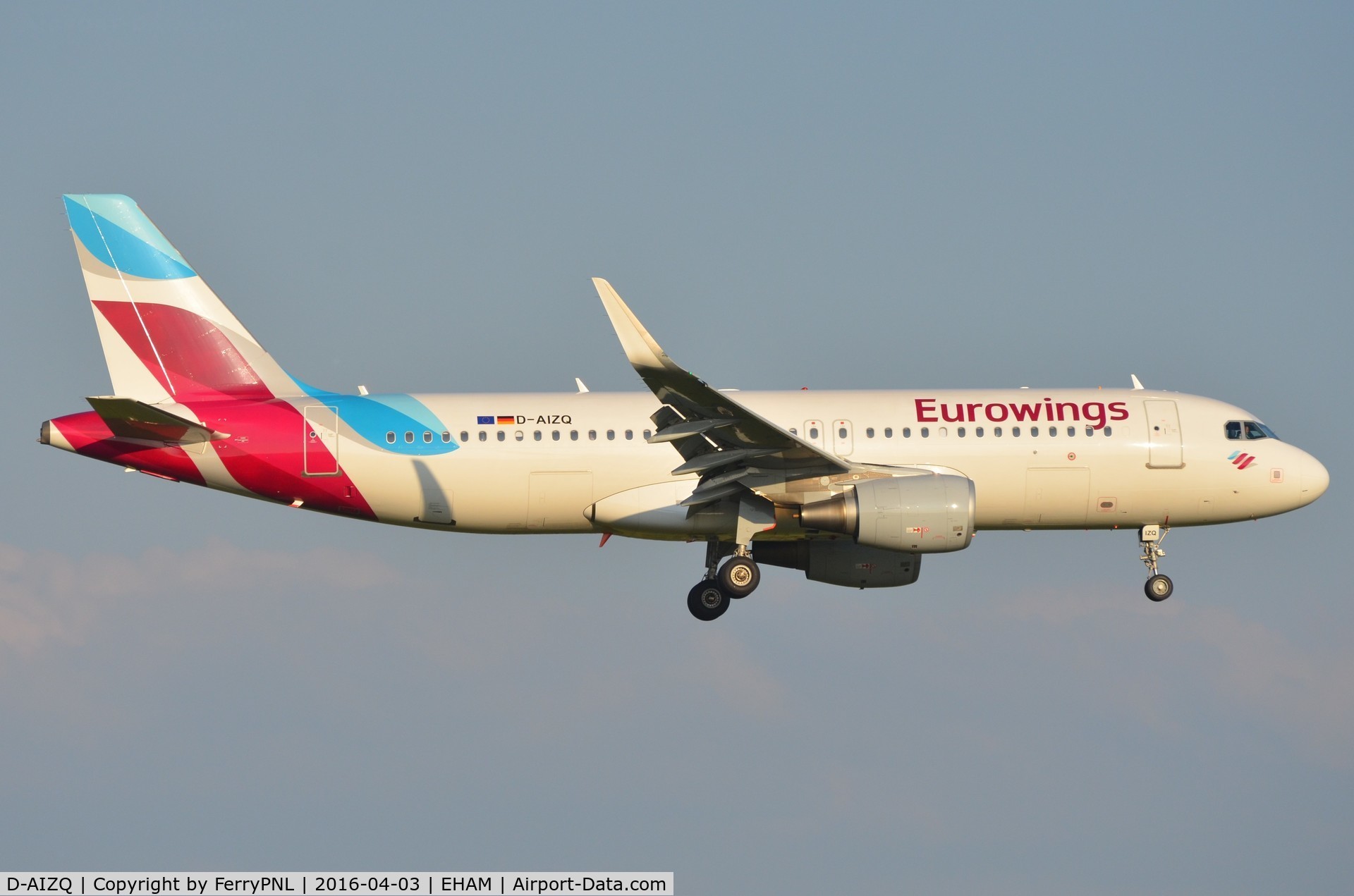 D-AIZQ, 2013 Airbus A320-214 C/N 5497, Eurowings A320 landing in AMS