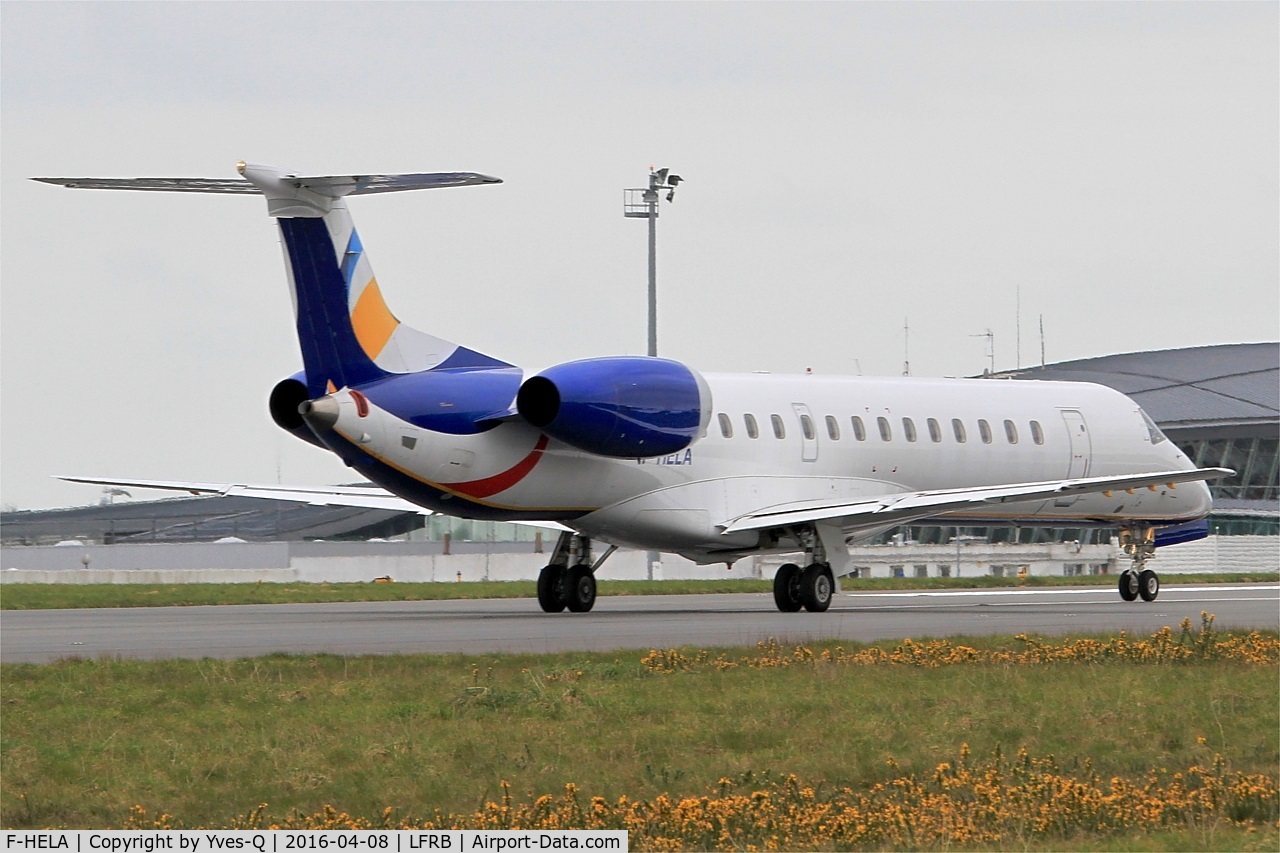 F-HELA, 1999 Embraer EMB-145EU (ERJ-145EU) C/N 145167, Embraer ERJ-145EU, Take off run rwy 25L, Brest-Bretagne airport (LFRB-BES)