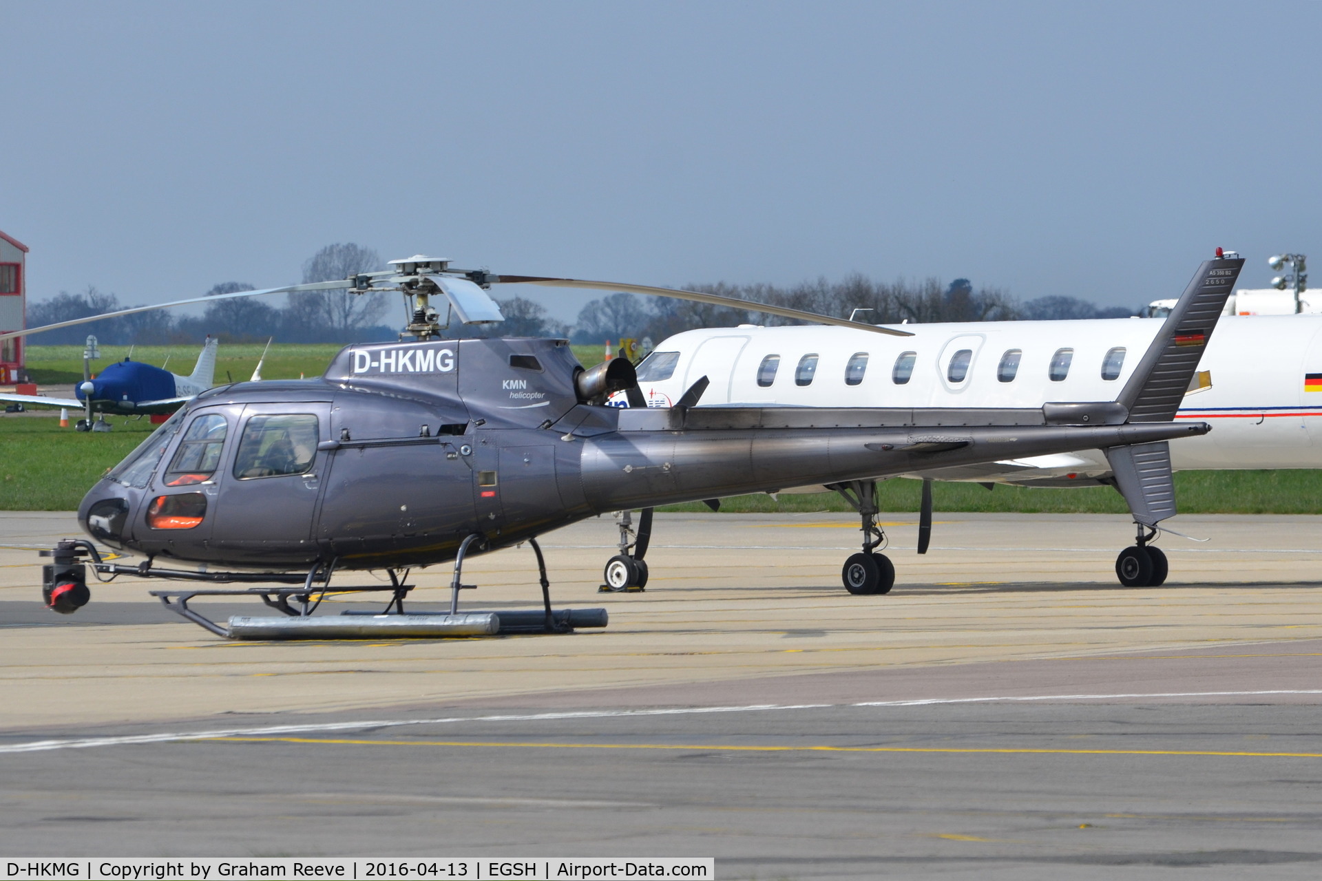 D-HKMG, Aerospatiale AS-350BA Ecureuil C/N 2650, Parked at Norwich.