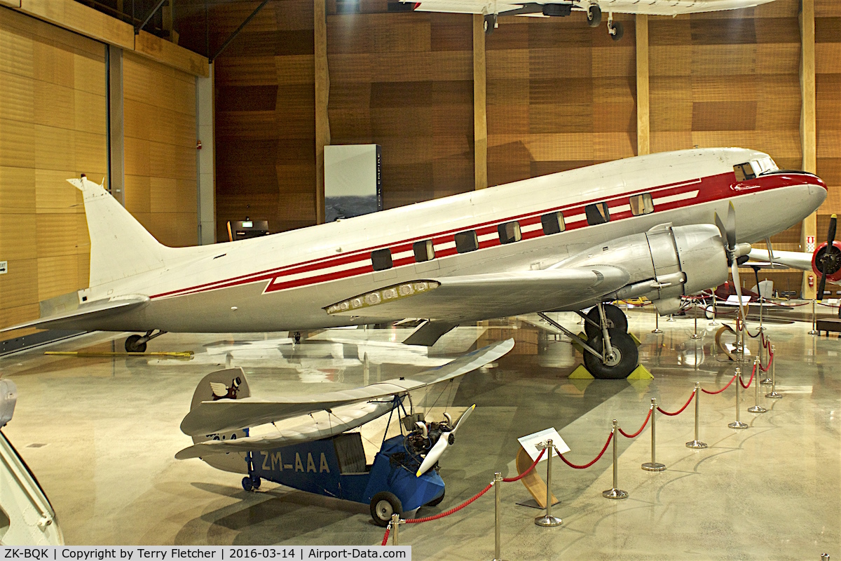 ZK-BQK, 1944 Douglas C-47B Skytrain C/N 16567/33315, Displayed at the Museum of Transport and Technology (MOTAT) in Auckland , New Zealand