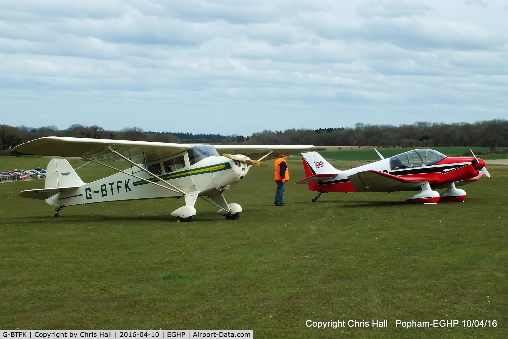 G-BTFK, 1947 Taylorcraft BC-12D Twosome C/N 10540, at the Jodel fly in at Popham