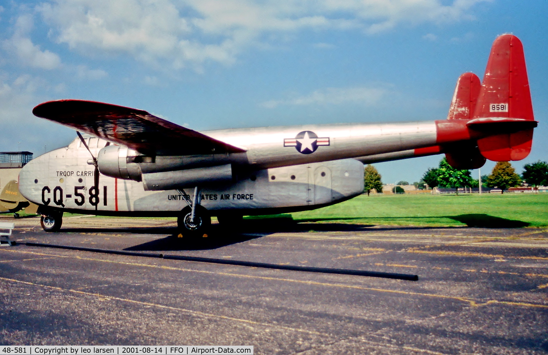 48-581, 1948 Fairchild C-82A Packet C/N 10216, USAF Museum Dayton 14.8.01