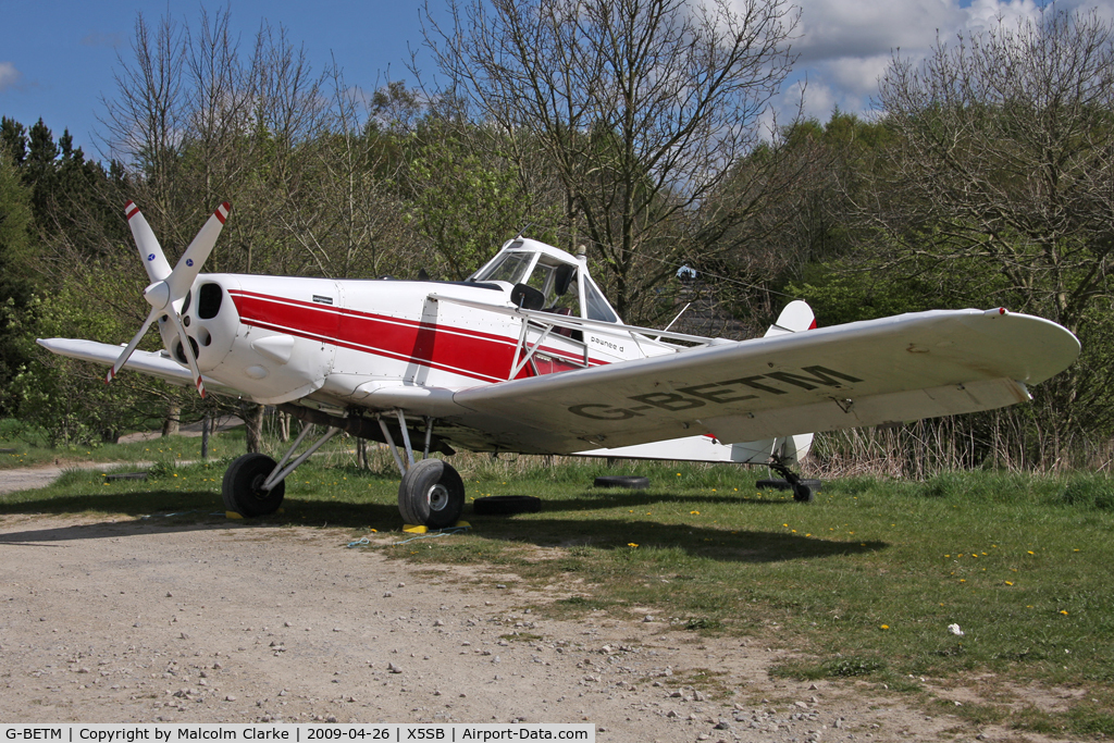 G-BETM, 1976 Piper PA-25-235 Pawnee C/N 25-7656066, Piper PA-25-235 Pawnee, one of the tow planes at the Yorkshire Gliding Club, Sutton Bank, N Yorks, April 2009.