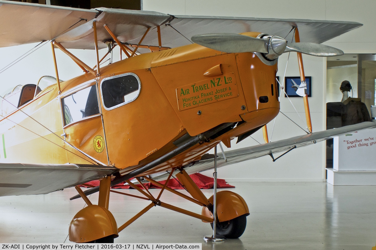 ZK-ADI, 1934 De Havilland DH-83C Fox Moth C/N 4097, At Croydon Aviation Heritage Centre  , South Island , New Zealand