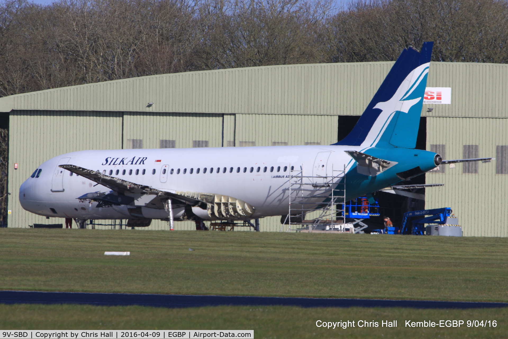 9V-SBD, 2002 Airbus A319-132 C/N 1698, being parted out by ASI at Kemble