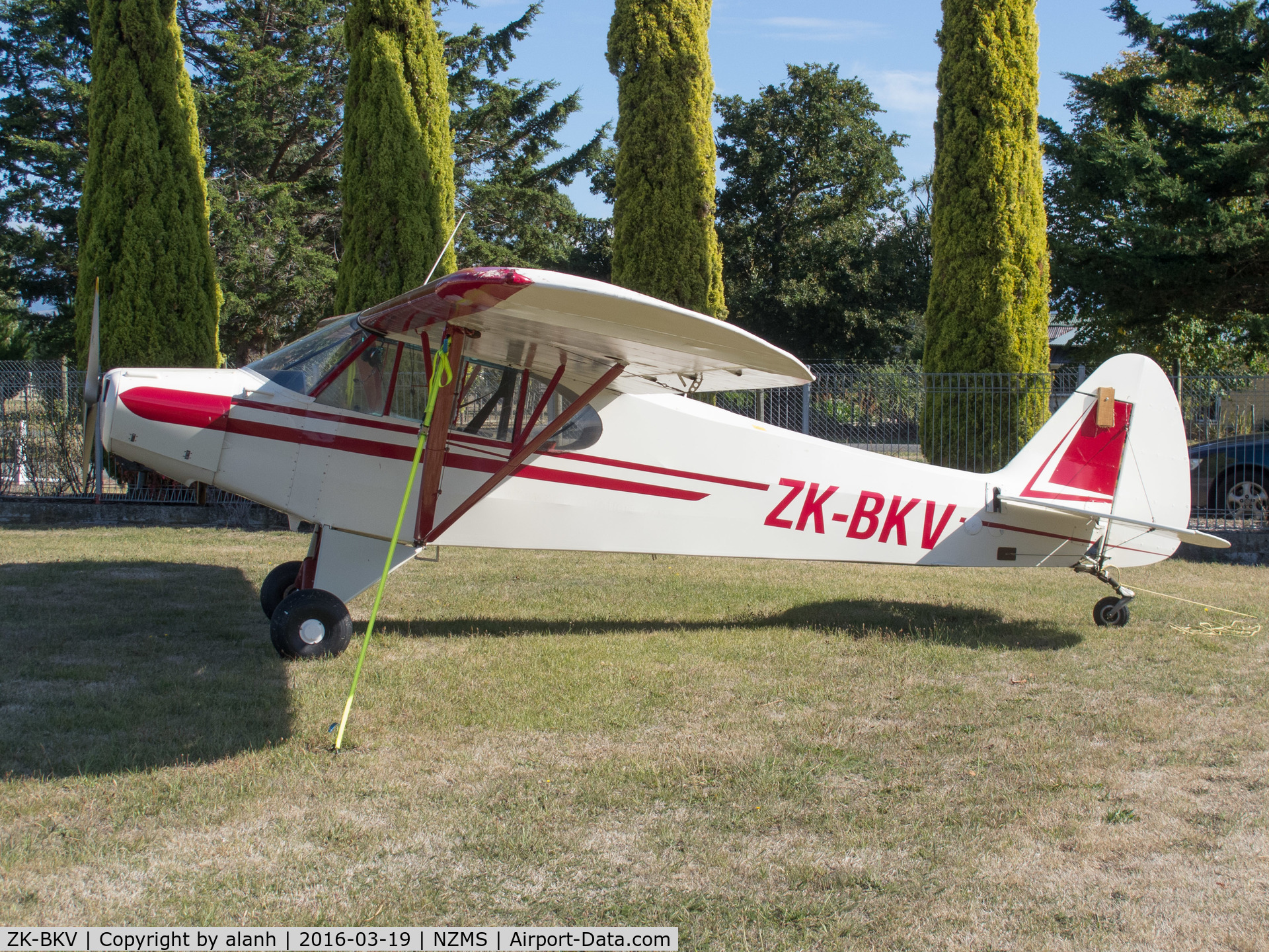ZK-BKV, Piper PA-18 C/N 18-4643, Parked at Masterton