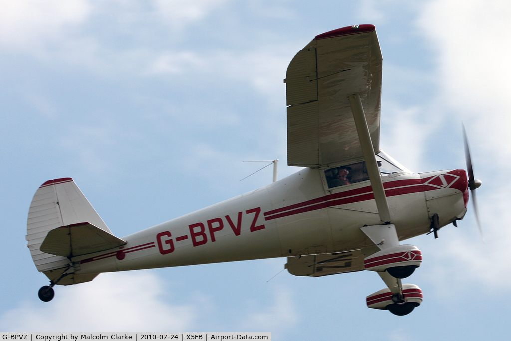 G-BPVZ, 1946 Luscombe 8E Silvaire C/N 5565, Luscombe 8E on take-off from Fishburn Airfield in July 2010.