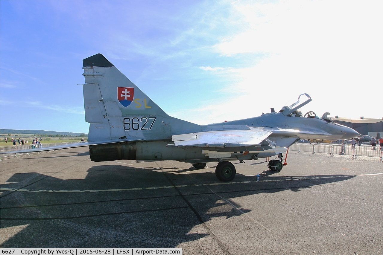 6627, Mikoyan-Gurevich MiG-29AS C/N 2960536066, Slovak Republic Air Force Mikoyan-Gurevich MiG-29AS, Static display, Luxeuil-Saint Sauveur Air Base 116 (LFSX) Open day 2015