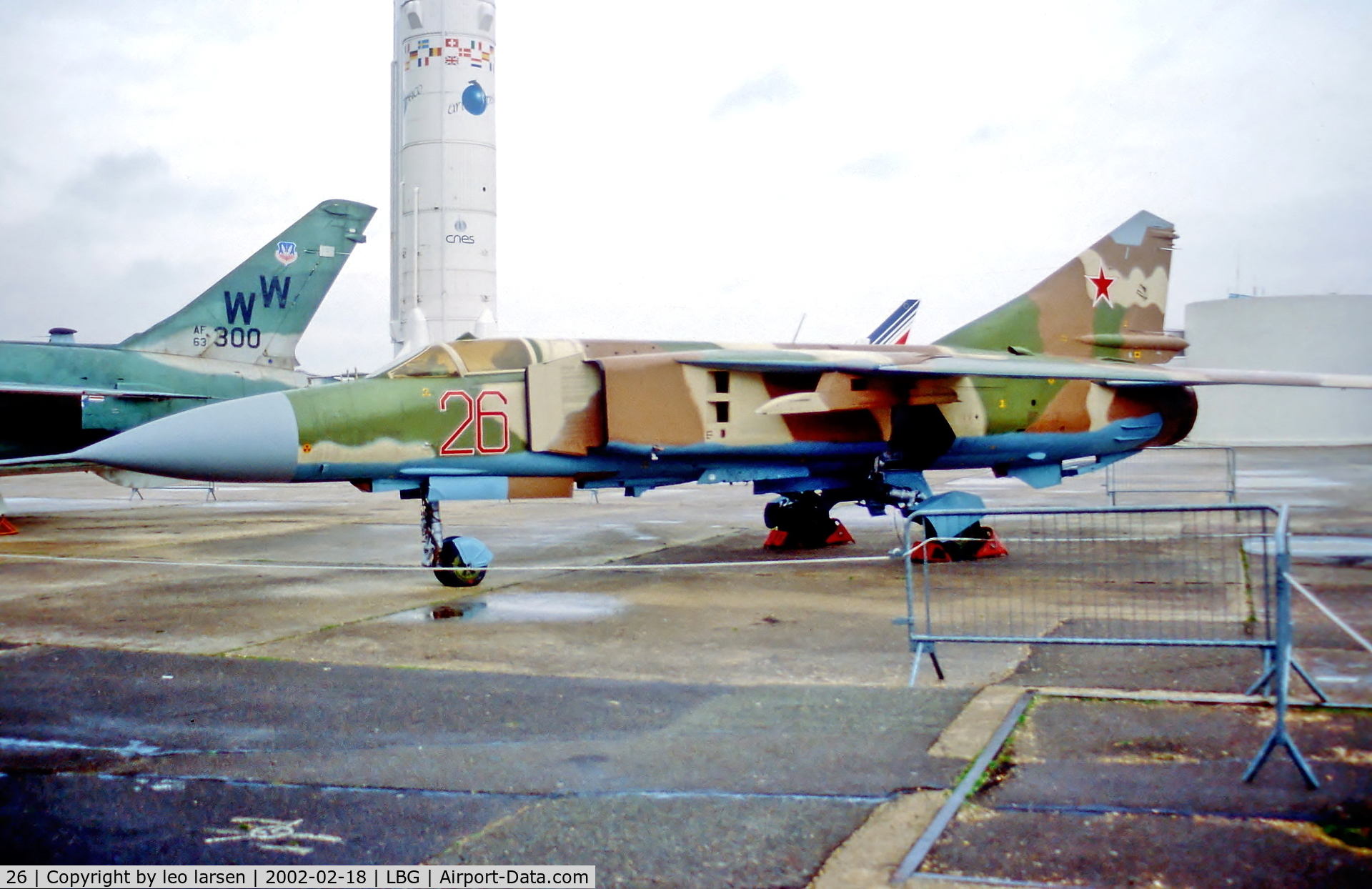 26, 1982 Mikoyan-Gurevich MiG-23ML C/N 0390324028, Museè de l `Air LBG 18.2.02ex 558 East German Air Force