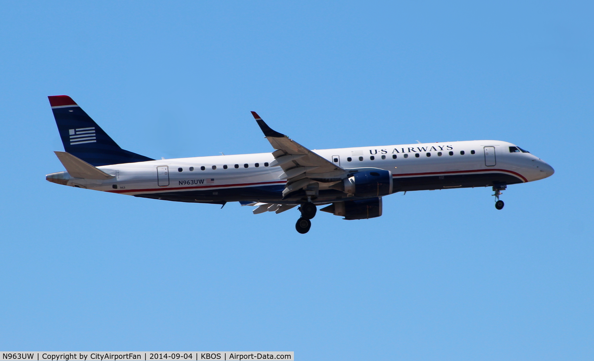 N963UW, 2008 Embraer 190AR (ERJ-190-100IGW) C/N 19000191, US Airways (AWE/US)