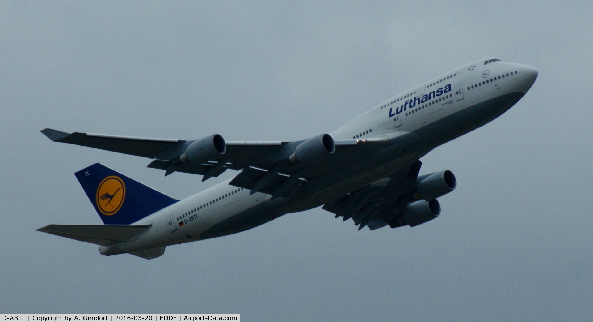 D-ABTL, 2002 Boeing 747-430 C/N 29872, Lufthansa, is here departing at Frankfurt Rhein/Main(EDDF)