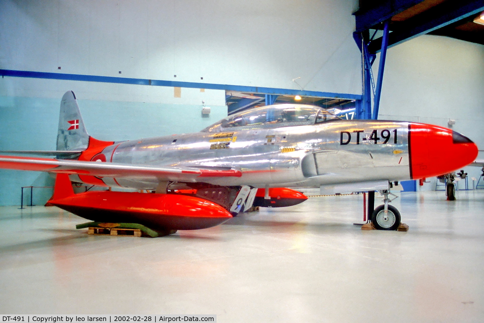 DT-491, Lockheed T-33A Shooting Star C/N 580-5786, Danmarks Terniske Museum,Helsingør
28.2.02