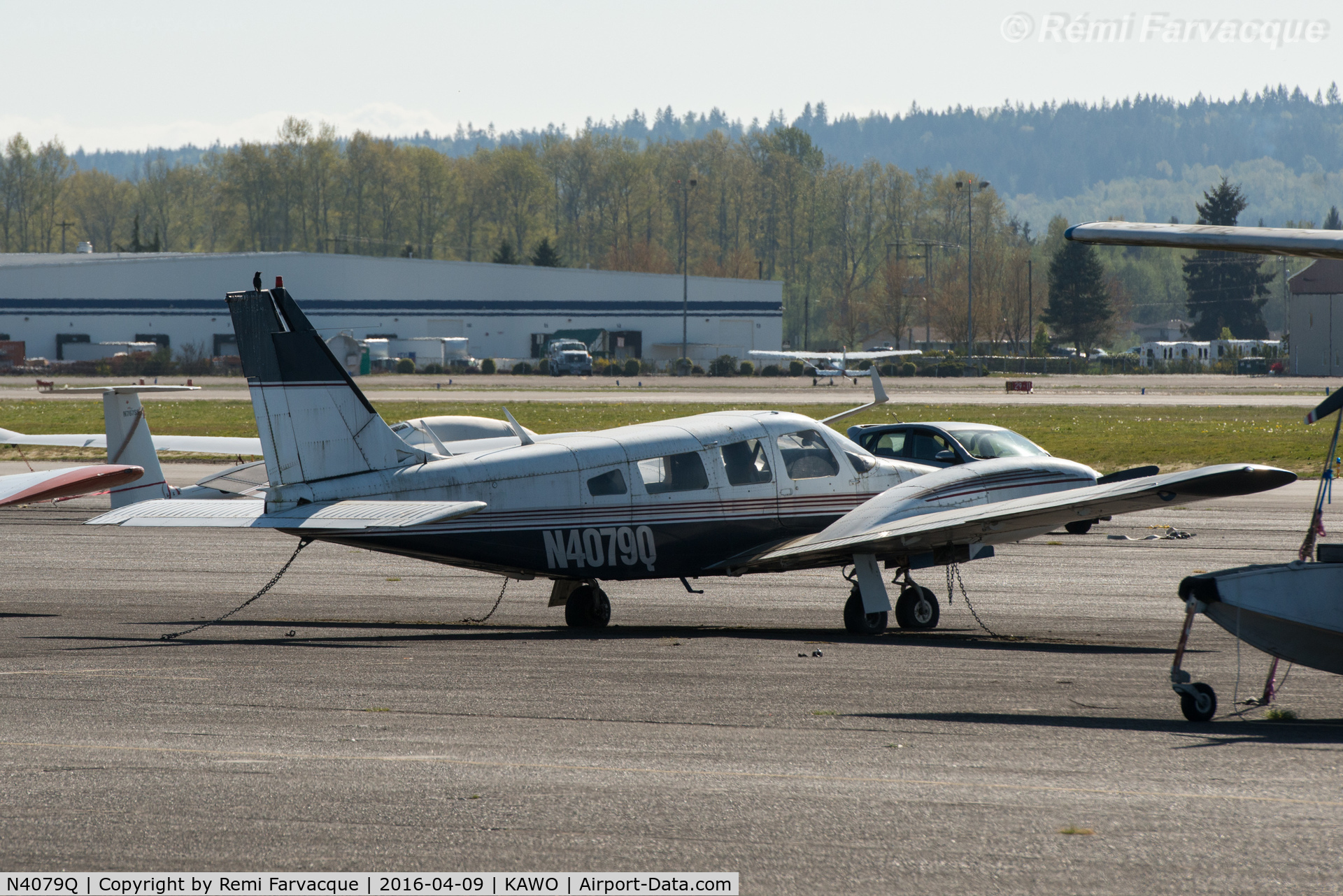 N4079Q, 1977 Piper PA-34-200T C/N 34-7770237, Parked south of main terminal building.