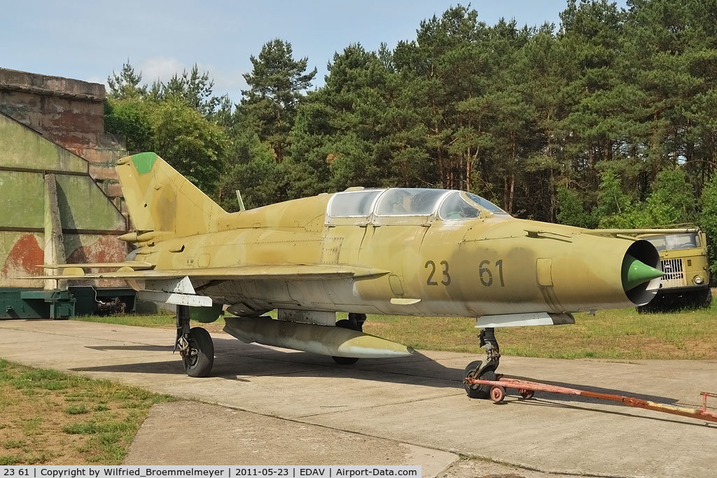 23 61, 1974 Mikoyan-Gurevich MiG-21UM C/N 516915006, Displayed at Finow Air Museum