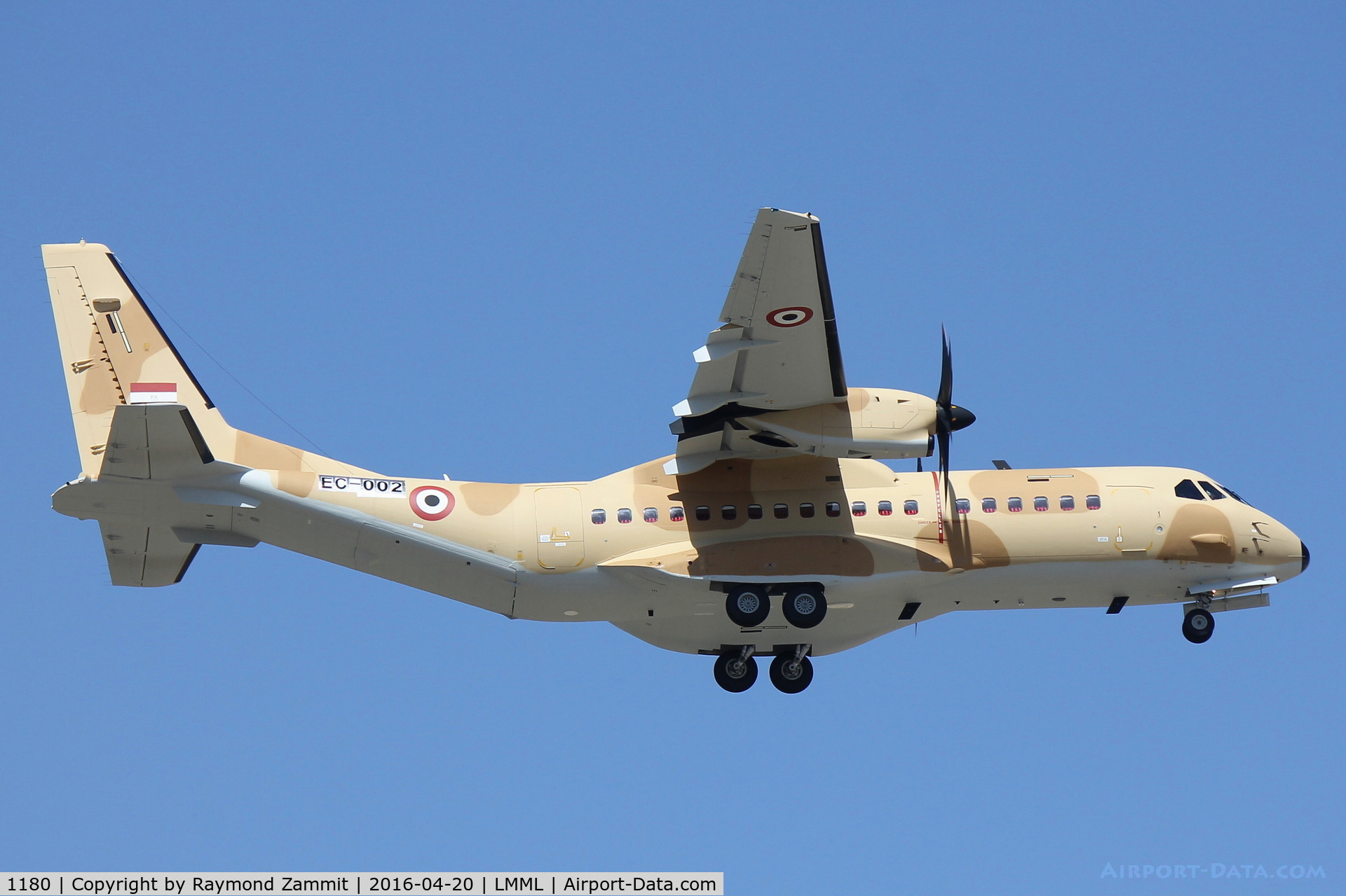 1180, CASA C-295M C/N S-134, CASA C-295M 1180 on short finals, landing in Malta whilst being delivered to the Egyptian Air Force